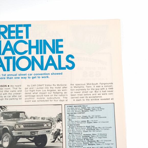 1972 1st Annual Car Craft Street Machine Nationals 7-Page Article 8" x 11" - Picture 7 of 16